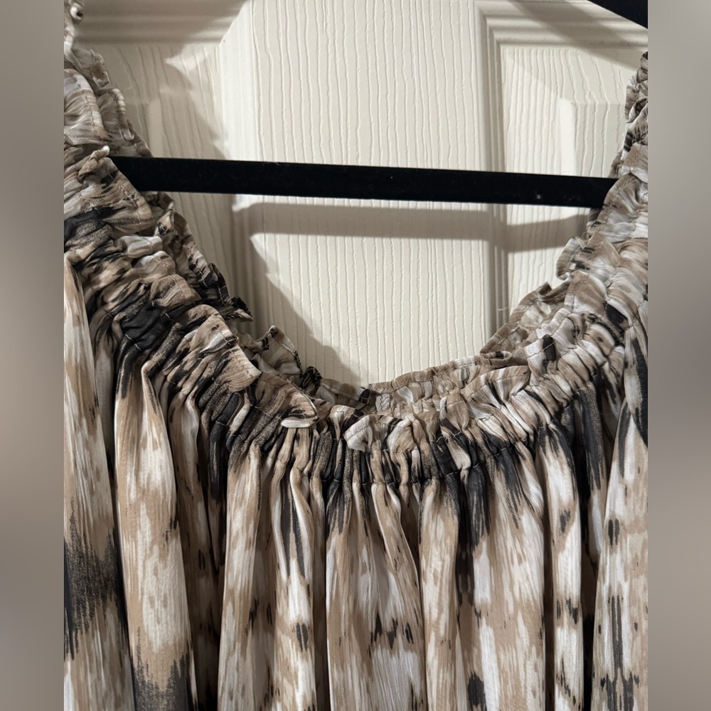 INC International Concepts Black and Cream sheer material work top with cami XL - Picture 3 of 4